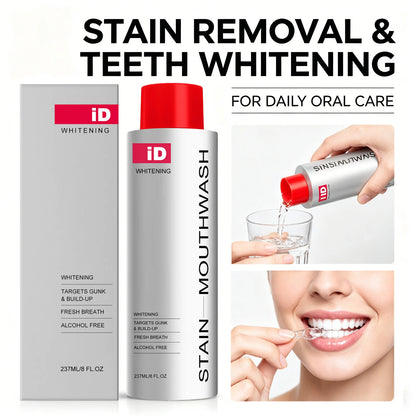 Hismile iD Stain Whitening Mouthwash for White Teeth, Freshens Breath with Essential Oils