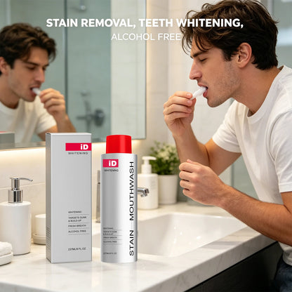 Hismile iD Stain Whitening Mouthwash for White Teeth, Freshens Breath with Essential Oils